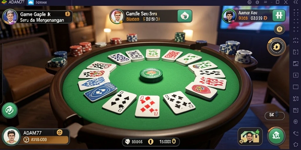 Tampilan gameplay Gaple yang menarik dan interaktif di ADAM77.