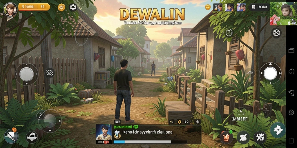 Tampilan gameplay aktif dari DEWALIN di dunia simulasi.