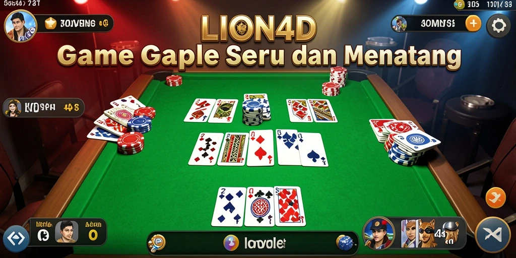 Tampilan seru gameplay Gaple di LION4D