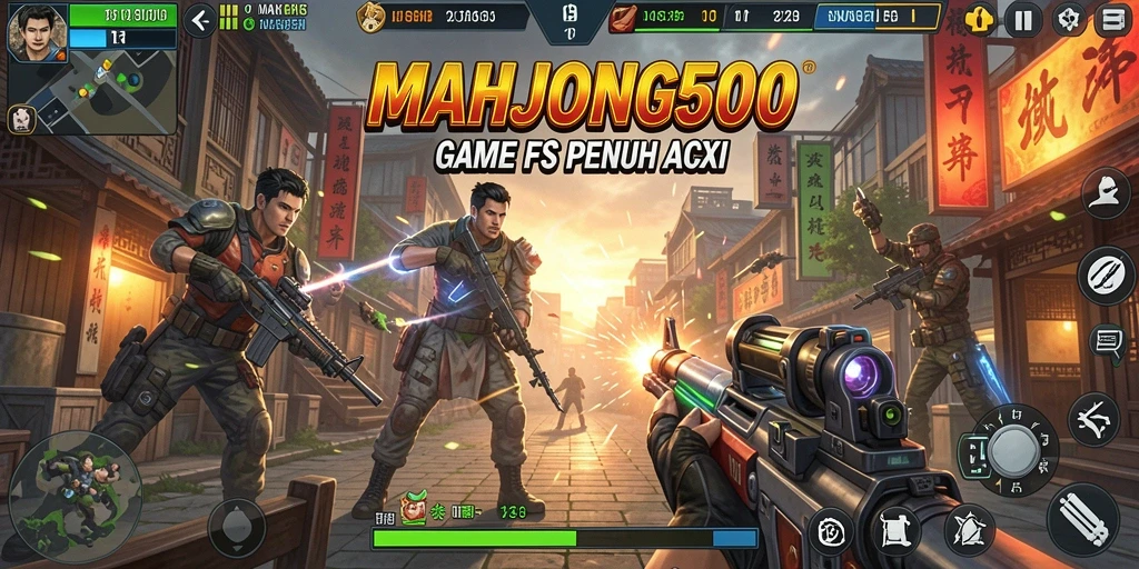 Tampilan aksi seru dalam gameplay MAHJONG500 yang mendebarkan.