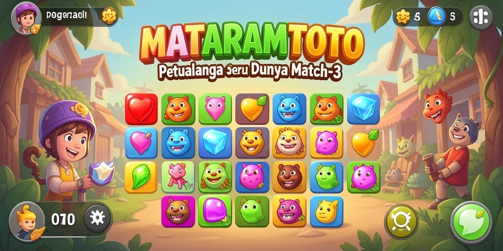 Tampilan gameplay seru dari MATARAMTOTO dengan kombinasi warna-warni.