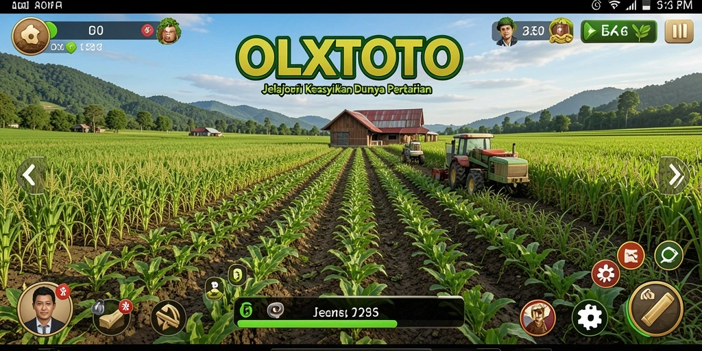 Tampilan gameplay OLXTOTO dengan beragam tanaman dan hewan peliharaan.