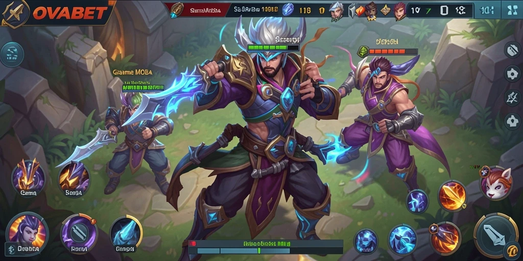 Tangkapan layar menunjukkan aksi seru dalam game MOBA OVABET.