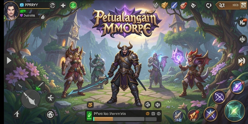 Tampilan gameplay PPRRYY dengan aksi seru dalam dunia MMORPG.