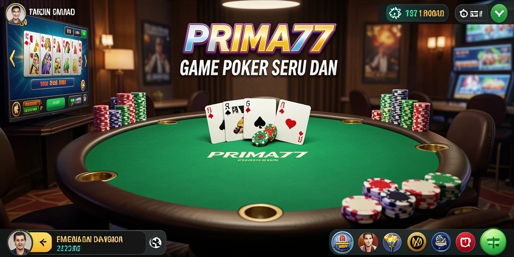 Tampilan utama gameplay Poker di PRIMA77 yang mengasyikkan.