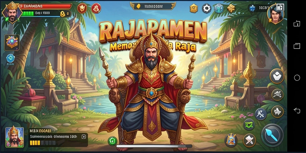 Screenshot menunjukkan gameplay menarik dari RAJAPAMEN dengan karakter unik.