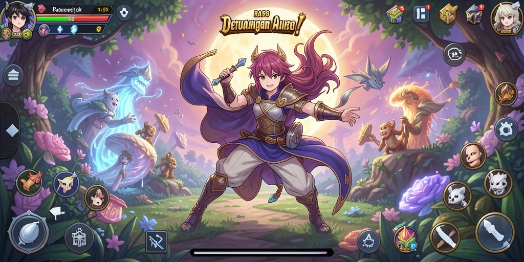 Tampilan menarik dari gameplay aksi anime yang seru.