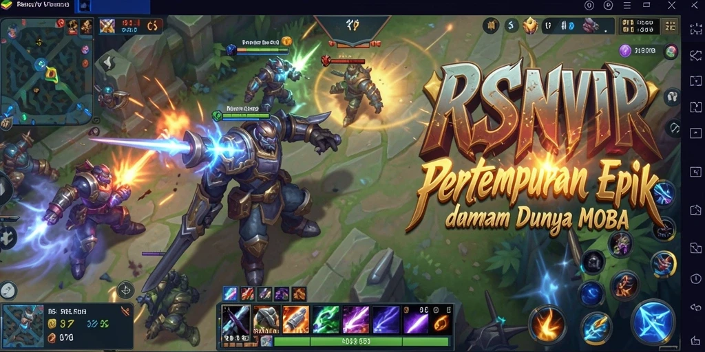 Tangkapan layar gameplay epik RSNVIP6 di arena pertempuran.