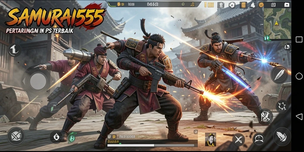 Tampilan aksi seru dari gameplay <strong>SAMURAI555</strong> yang menegangkan.