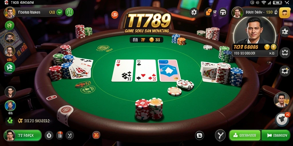 Tampilan permainan poker seru di TT789 dengan grafis menarik.