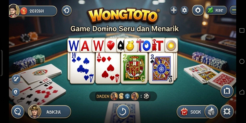 Tampilan gameplay seru dalam WONGTOTO dengan berbagai mode permainan domino.