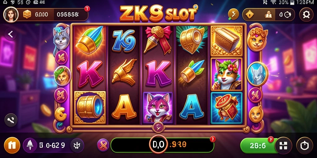 Tampilan gameplay ZK9 yang memukau dan seru dalam permainan slot.